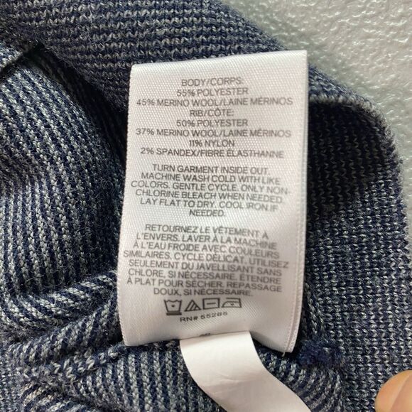 EXPRESS Mens Pullover Sweater Merino Wool Blend Long Sleeve S Blue Preppy Grunge - Picture 8 of 9